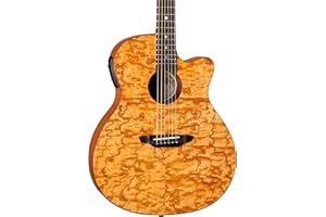 LUNA GUITARS Luna Gypsy Grand Concert Acoustic/Electric Guitar, Gloss Natural