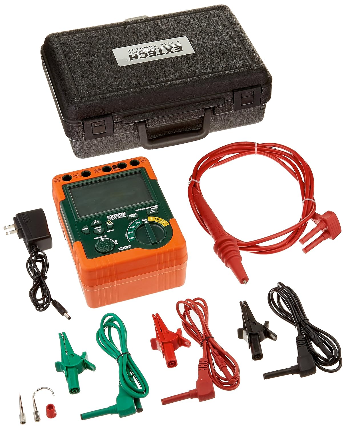 Extech Instruments 380395 High Voltage Digital Insulation Tester, 7.8" x 3.6" x 1.9" Size