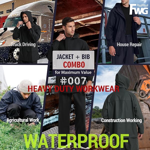 FWG WATERPROOF RAIN SUIT, CARBON BLACK, XX-LARGE