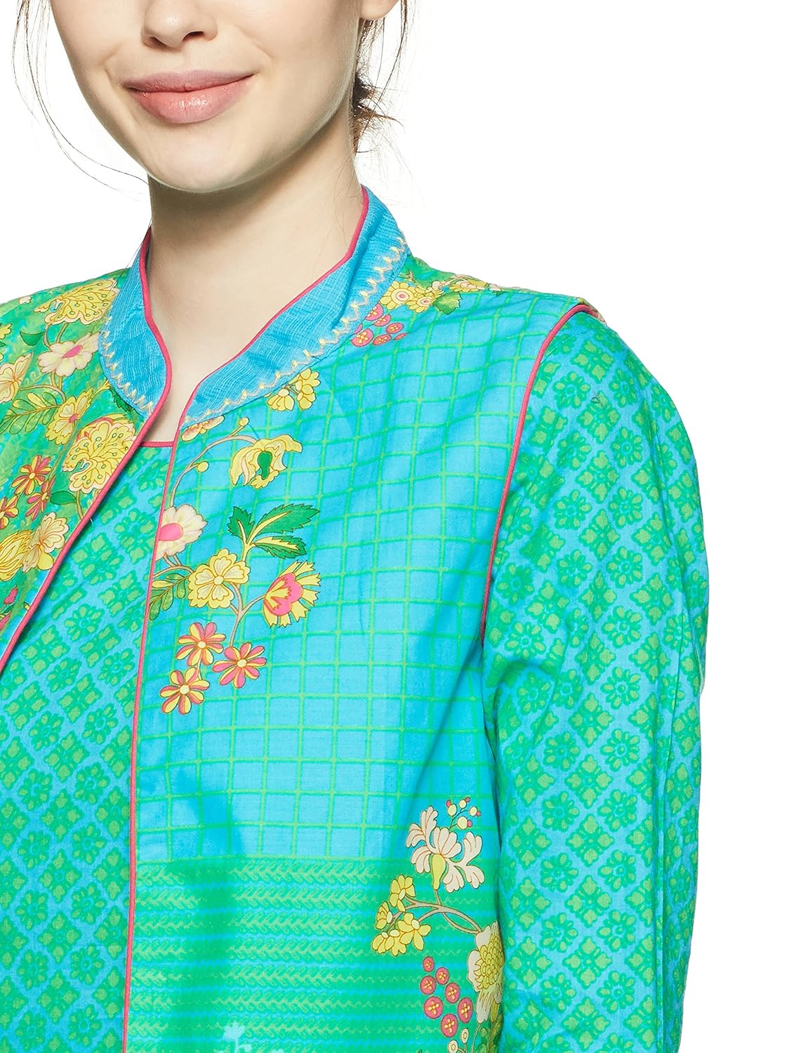 biba women's asymmetrical hemline kurta