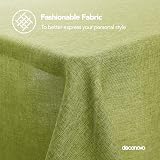 Deconovo Faux Linen Pattern Table Cover Green 51x87 Inch Water Resistant view 3