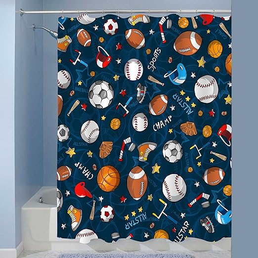 Amazon Com Mitovilla Sports Shower Curtain For Baby Kids