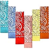 6-Pack 100% Cotton Bandanas Gift Set – 22x22 Inch Paisley Head Wraps form Men & Women, Neck & Face Scarves