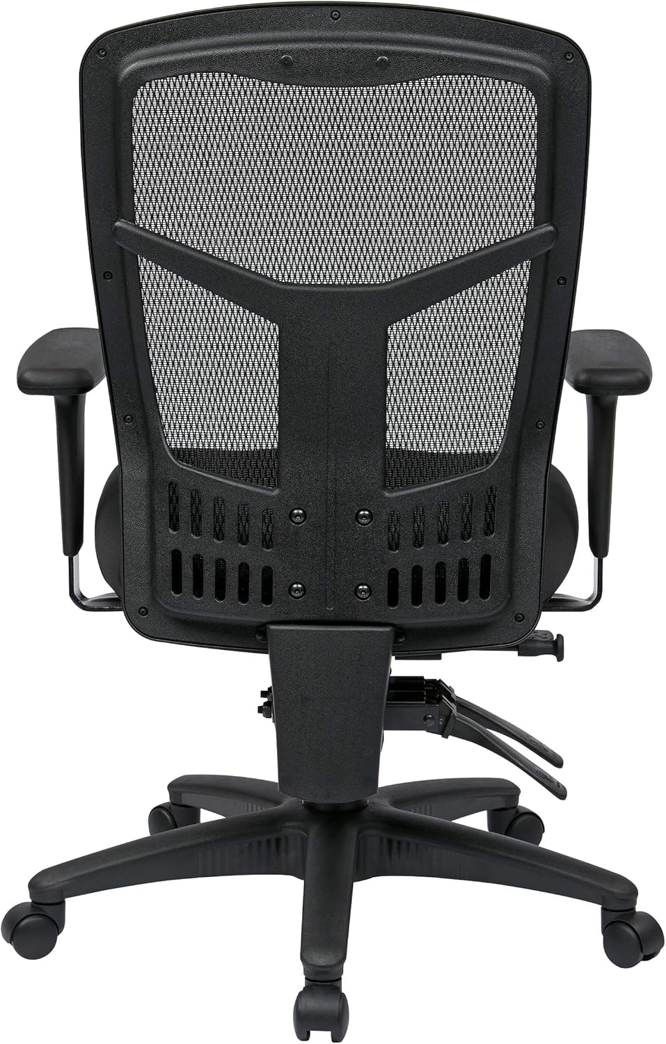 Office Star ProGrid High Back Managers Chair with Adjustable Arms, Multi-Function and Seat Slider (Black): Furniture & Decor