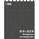 AMUFON Large Sound Dampening Blanket,96" x 80" Sound Absorbing Studio Blanket,Noise Cancelling Studio Acoustic Blanket Curtai