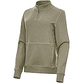 Antigua Women’s Crush Quarter Zip Fleece, Soft Brushed Heather Fabric Pullover, Warm Cozy Athletic Performance Layer Top
