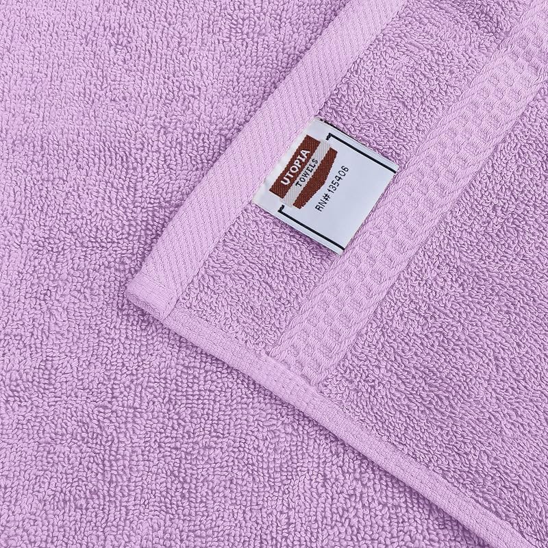 Utopia, Set di 8 asciugamani composto da 2 teli bagno, 2 ospiti e 4 lavette, in 100% cotone filato ad anelli da 600 g/m², altamente assorbenti, per bagno, palestra, hotel e spa (lavanda)