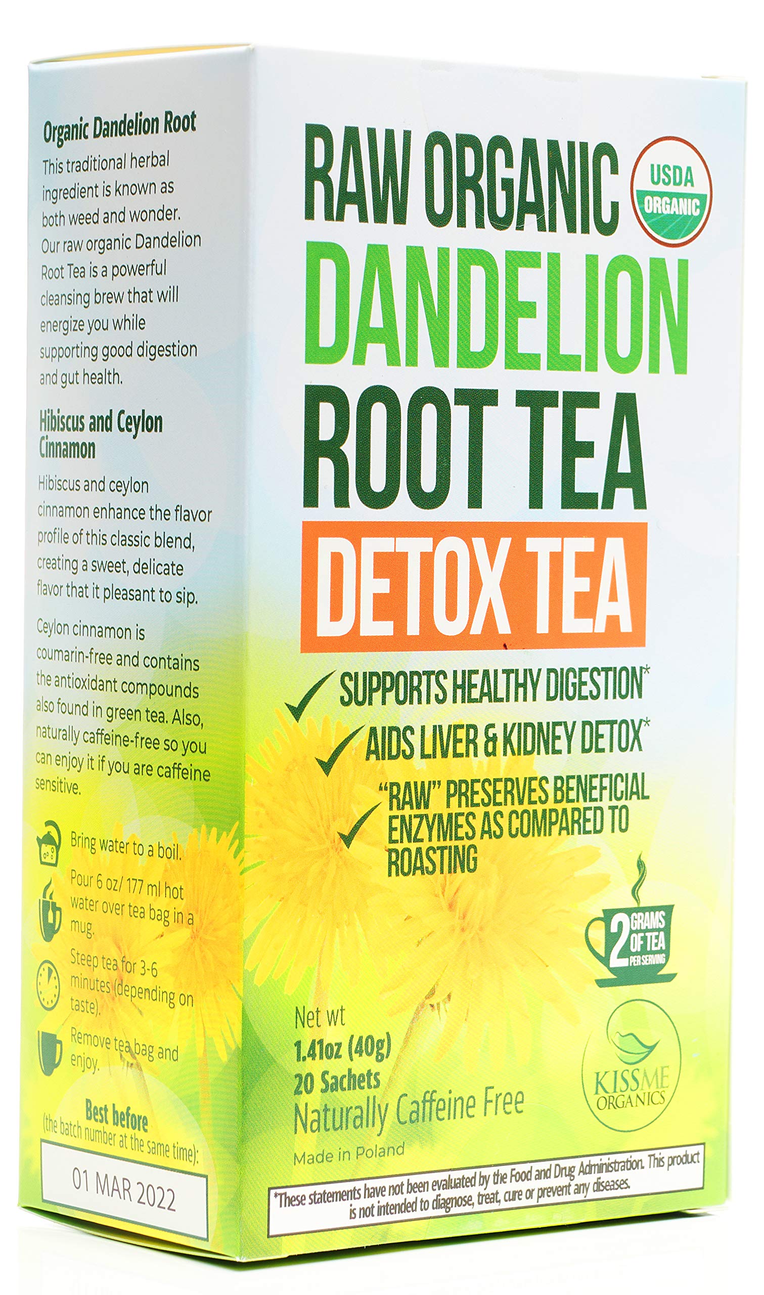 kiss me organics dandelion root tea