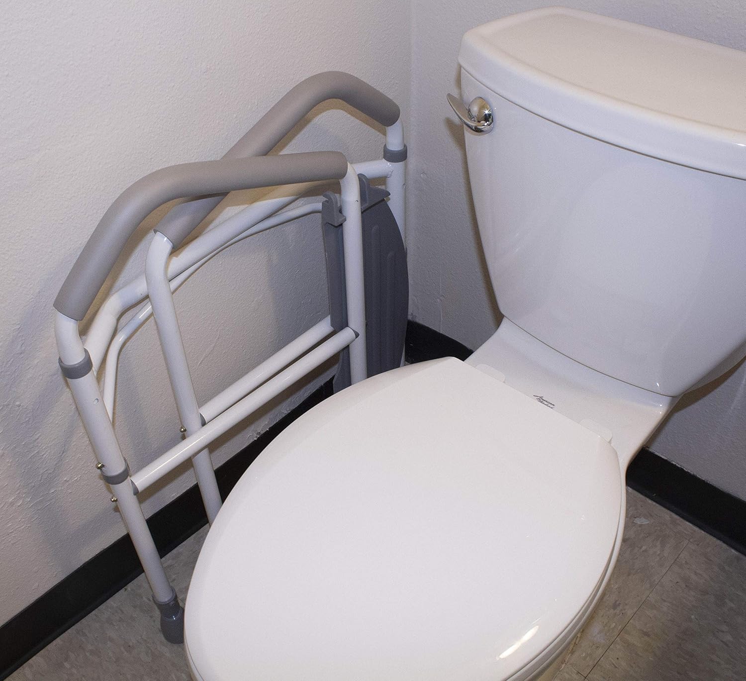 Toilet Safety Frame & Rail - Folding & Portable Bathroom Toilet Safety Rails - Handrail Toilet Bars with Adjustable Height (White): Kitchen & Dining