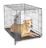MidWest Homes for Pets 36-Inch iCrate for Medium-Large Breeds, 41-70 lbs, Single Door Folding Dog Crate with Divider Panel, Leak-Proof Tray & Secure Latches, Portable, Durable & Easy to Assemble
