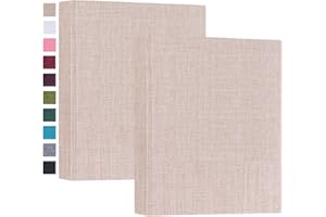 Mublalbum 2 Pack Small 5x7 Photo Album Linen Cover Mini Brag Book Each Holds 52 Vertical Pockets for Artwork Postcards or Picture Storage (Beige)