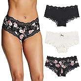 Maidenform Women's Underwear Pack w/Low-Rise, 3-Pack, Cheeky Lace Underwear Women Pack, Comfortable Lace Panties for Women