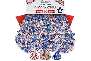 ZISBERS Patriotic Milk Chocolate Candy Bulk Pack 3 Pound - Approx. 300 Individually Wrapped In American Flag Foil For 4th of July, Memorial Day, Veterans Day, and USA-Themed Parties