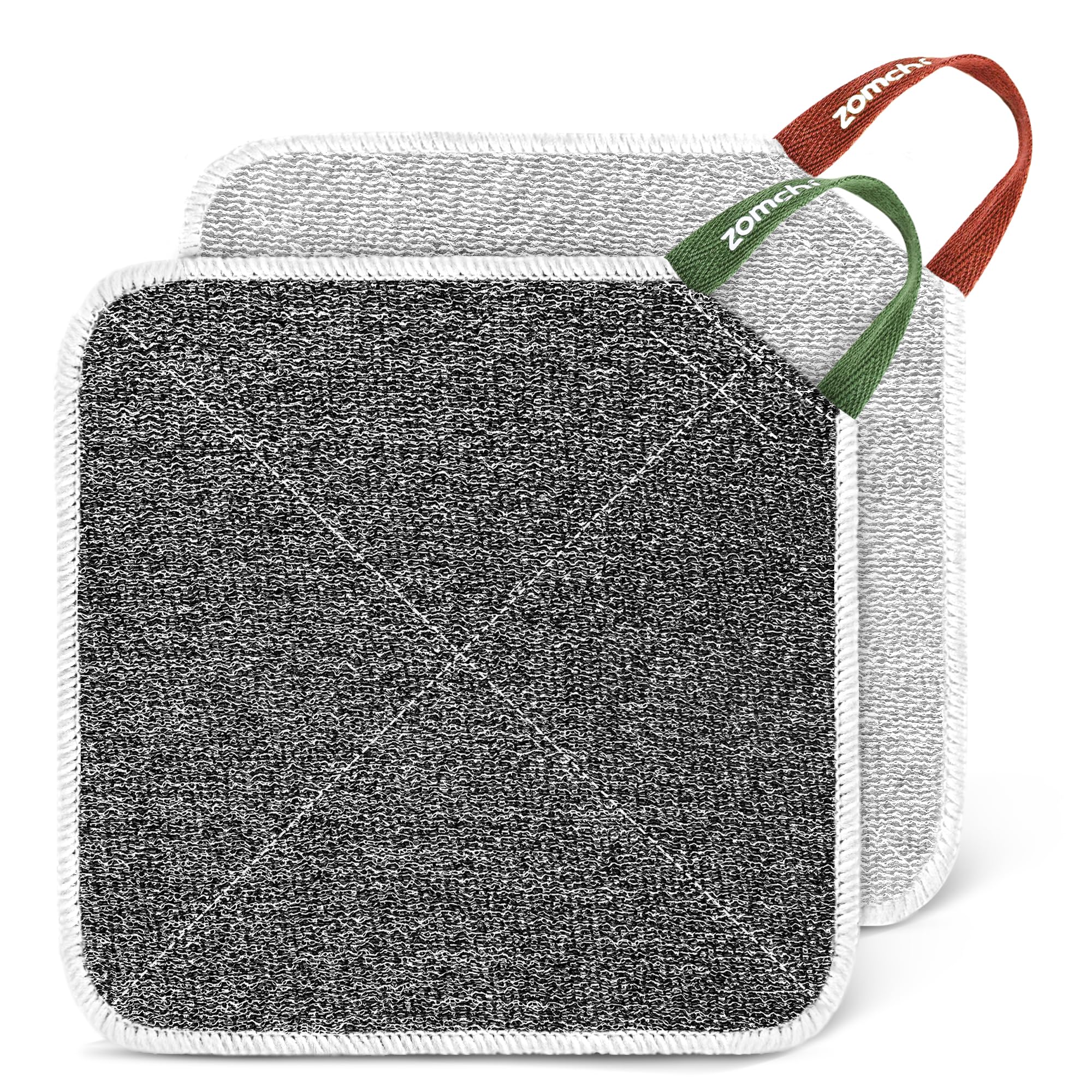 ZOMCHI 2 Count Wash Cloths, Exfoliating Washcloth with Dual Texture for Face and Body, Exfoliating Wash Cloth for Showering (Deep and Gentle)