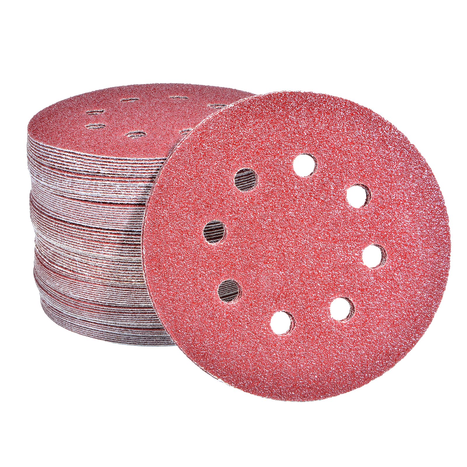 100pcs 125mm Sanding Discs, Hook and Loop 100 x 40 Grit, 8 Hole 5 Inch Round Sanding Discs Pads for Random Orbital Sander by Taspire