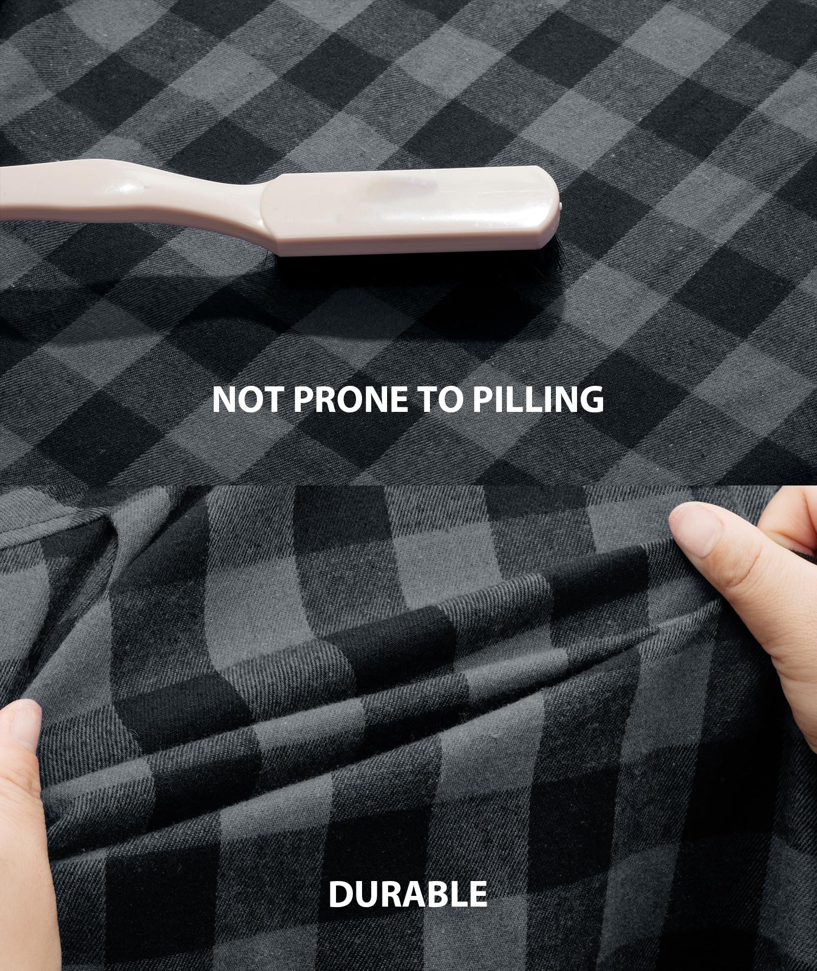 ZITY 3 Pack Men's Flannel Hoodie Shirts Long Sleeve Casual Vintage Button Down Plaid Shirt Jacket with Pocket