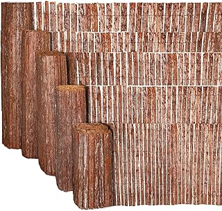 ESTEXO Sichtschutzzaun Länge 400cm aus Baumrinde, Sichtschutzmatte, Sichtschutz, Zaun, Rindenzaun (1,50 m)