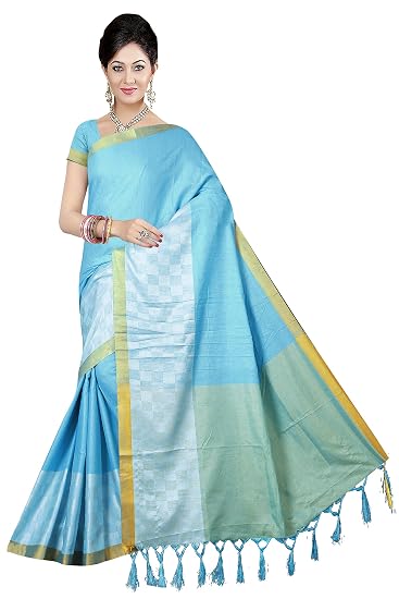 Winza Designer Womens Linen Saree with Blouse (LNC-3001)