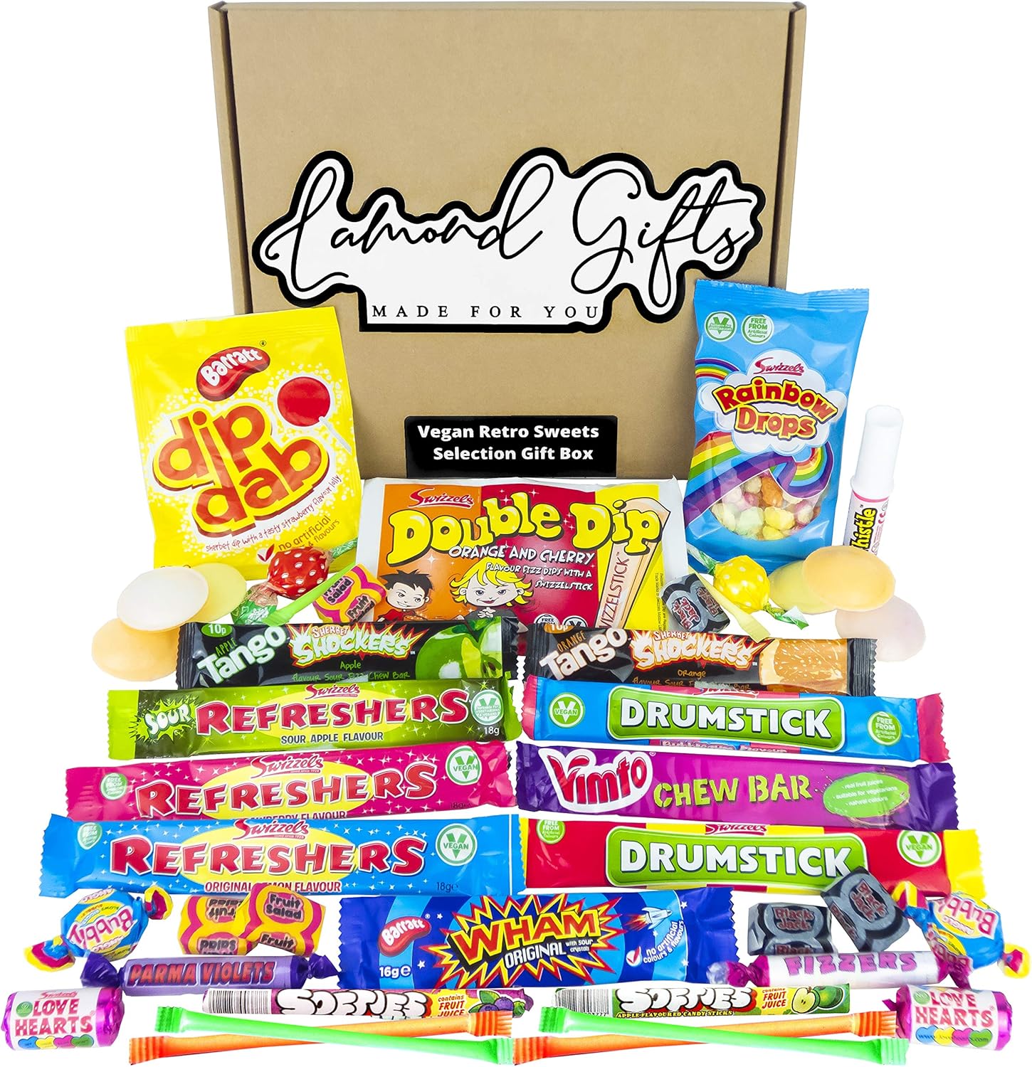 Vegan Retro Sweets Gift Box Selection Hamper 40+ Vegetarian, Halal
