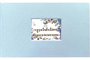 MySweetExpectations Ultrasound Sonogram Pregnancy Maternity 3 Colors Fabric Hardcover Baby Picture Album with Window Grandparents Brag Book Keepsake with MEMO Writing Space on every page