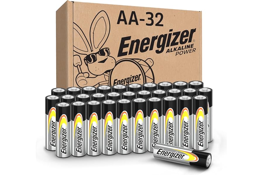 Energizer AA Batteries Alkaline Power, 32 Count Alkaline Double A Battery Pack