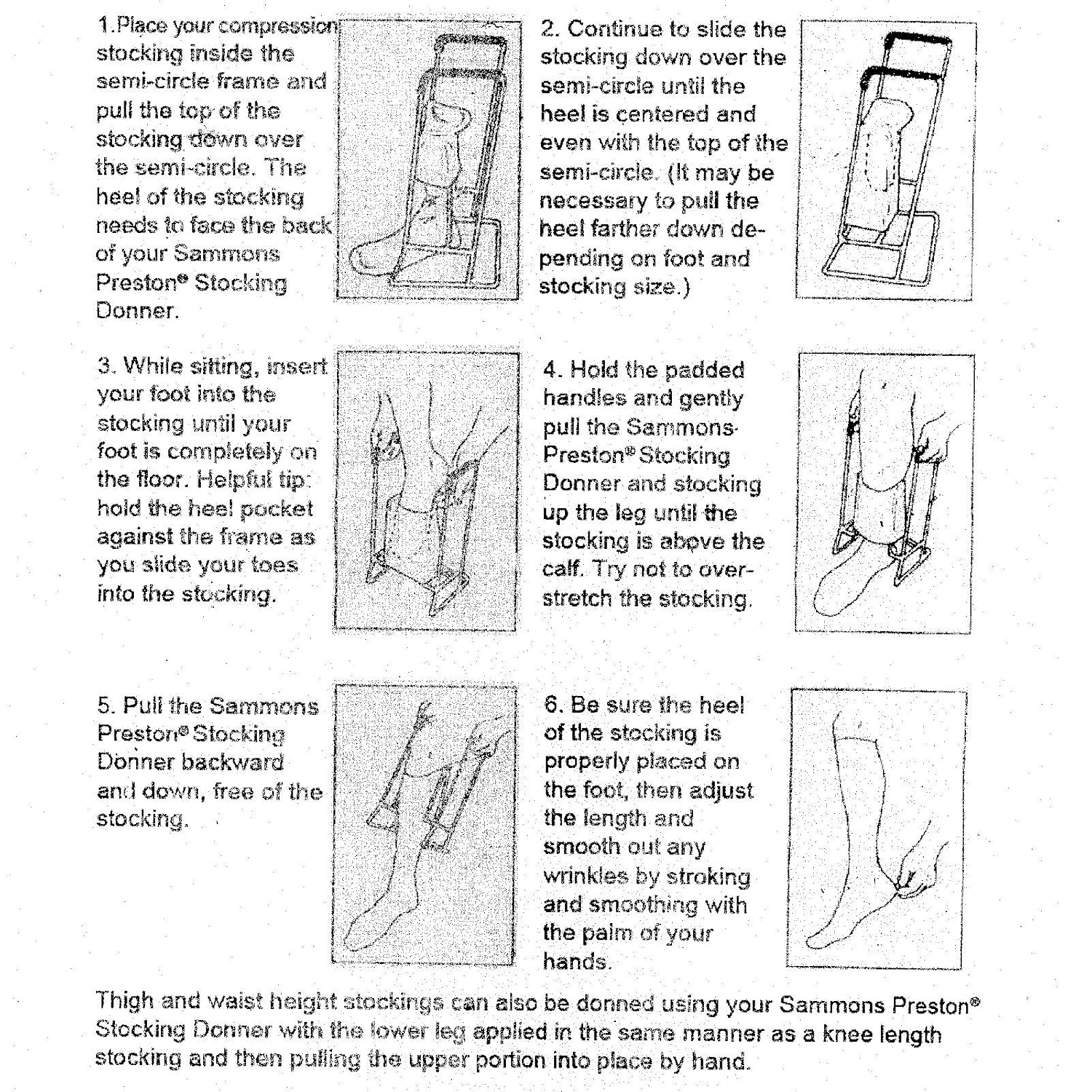 Sammons Preston Stocking Donner, Popular Design Features Foam Handles for Easy Grip & Smooth Baked Epoxy Finish for No Snags, Adaptive Dressing Aid Makes Applying Socks & Compression Stockings Simple: Industrial & Scientific