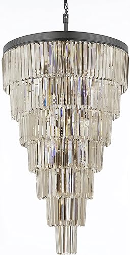 Retro Palladium Empress Crystal Tm Glass Fringe 7 Tier Chandelier Lighting Amazon Com