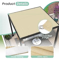 SunnyRoyal 18'x18' Sun Shade Sail Straight Edge