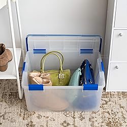 IRIS USA WeatherPro 60 Qt Storage Bins with Lids, 3