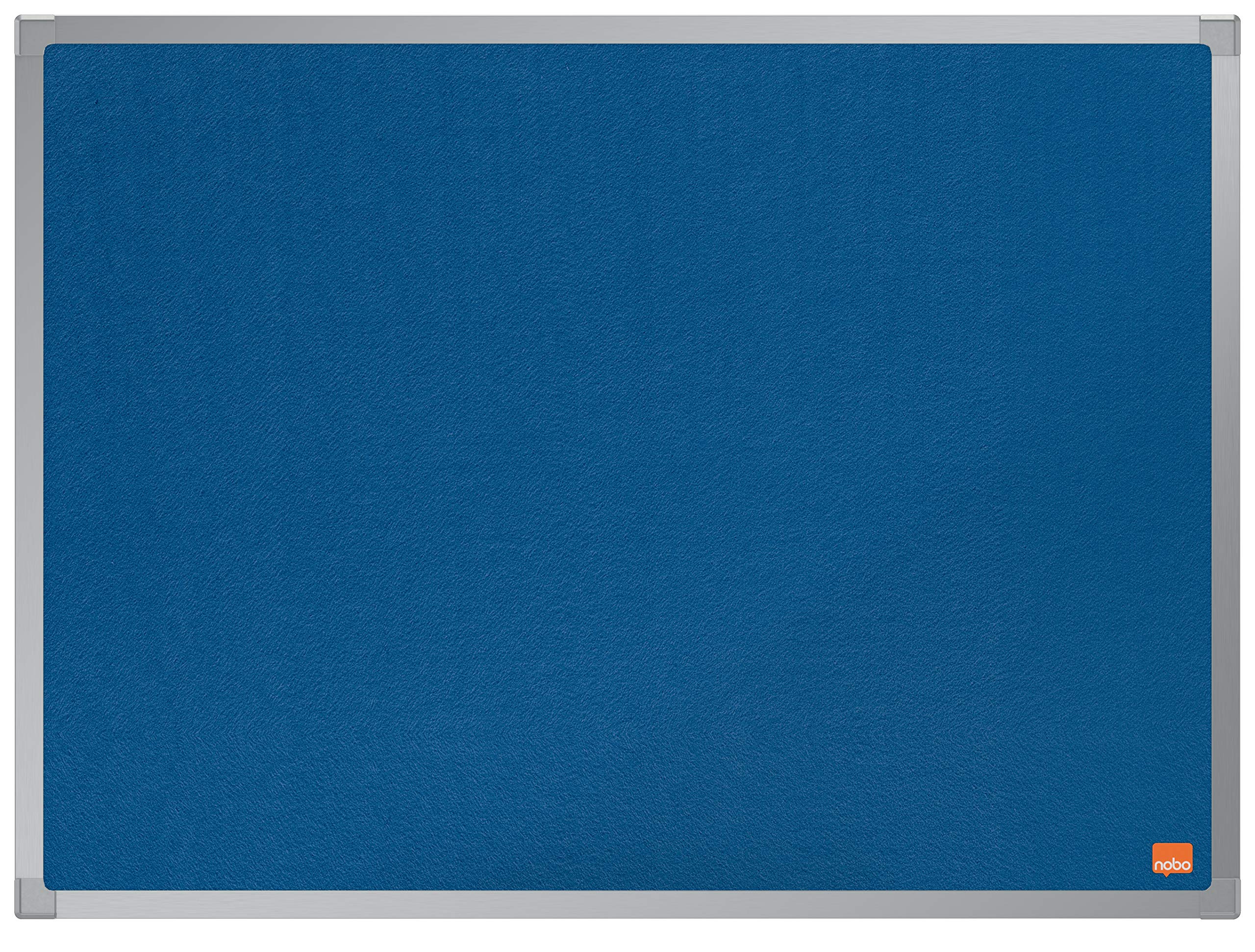 Nobo Felt Noticeboard, 600 x 450 mm, Aluminium Trim, Corner Wall Mounting, Essence Range, Blue, 1915201