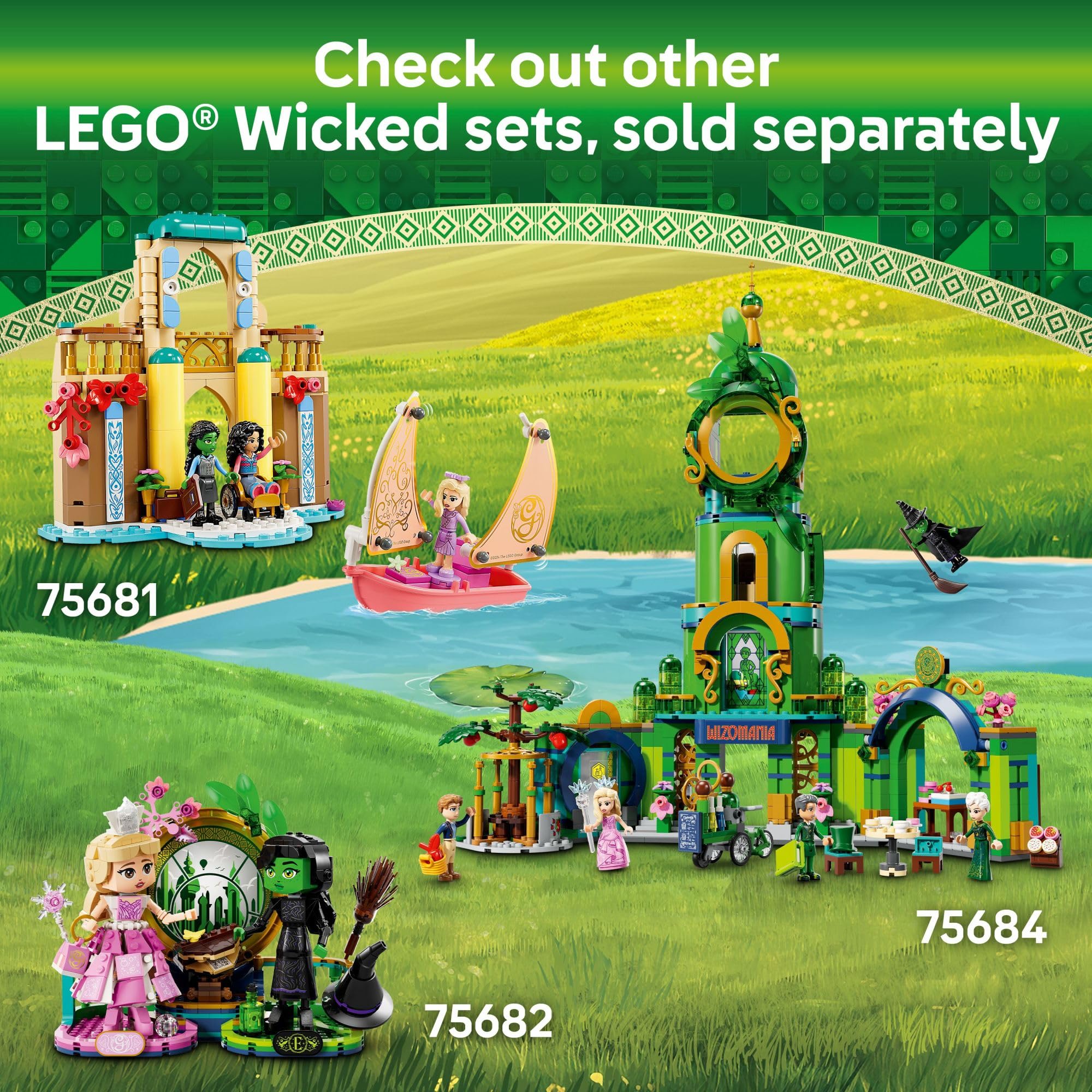 LEGO Wicked Glinda & Elphaba's Dormitory Building Toys - Wicked Toys for Girls & Boys, Age 8+ - Birthday Gift Idea - Buildable Doll House for Kids - 75683