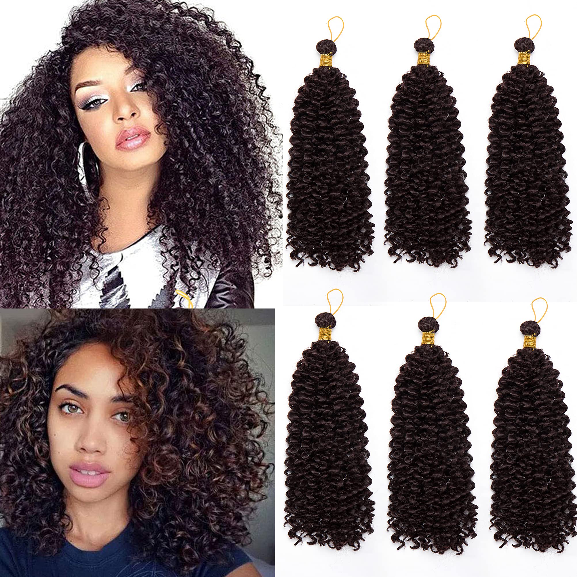 Marlybob Crochet Braids Hair Extension 14 Inch Deep Water Wave Braiding Hair Kinky Curly Afro Jerry Curl Marley Bob Twist Braid Hairpiece Synthetic Hair Extension 1 Bundle Wine Red