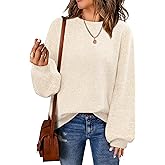 NIeyook Women's Oversized Sweaters Fall Winter Trendy Crew Neck Pullover Sweater Long Sleeve Loose Heathered Knit Tops 2025