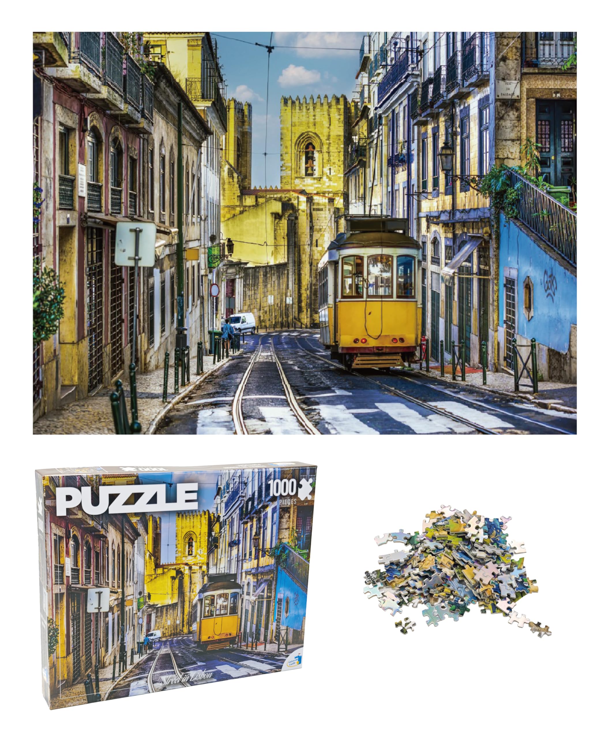 Universal Castle 1000 Pieces Jigsaw Puzzles for Adults Landscape Panorama Europe Landmark Photo Classic Impossible Puzzle (St. in Lisbon, Portugal)