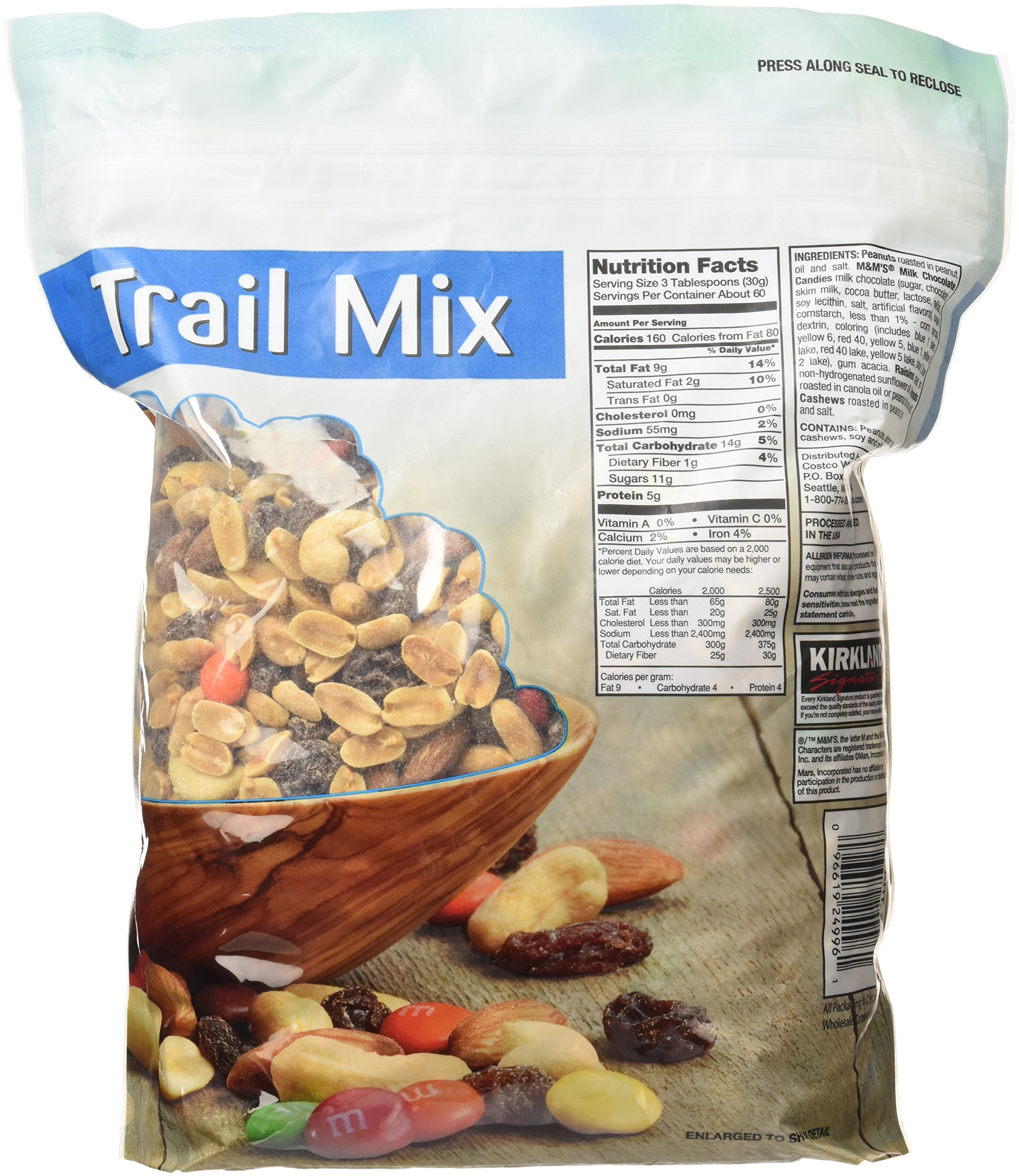 Signature Trail Mix, Peanuts, M & M Candies, Raisins, Almonds & Cashews