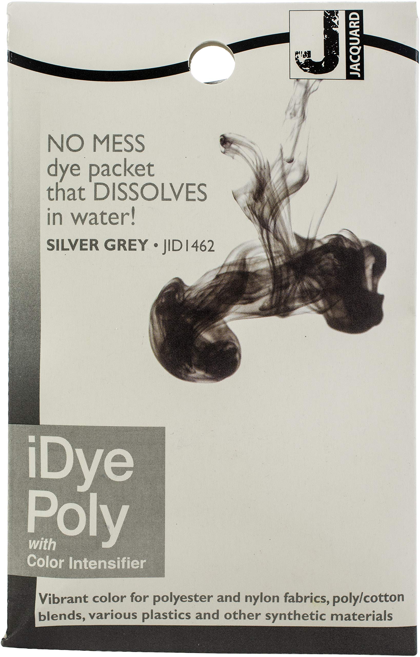 Jacquard iDye Poly Fabric Dye Silver Grey for Natural, Synthetic, Polyester and Blended Textile Fibres 14g No Mess Packet