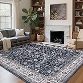 GarveeHome 6x9 Area Rug Vintage Tribal Washable Rugs for Living Room Bedroom, Soft Low Pile Non Slip Accent Floor Mat Boho Throw Rug Indoor Carpet Dining Room Playroom