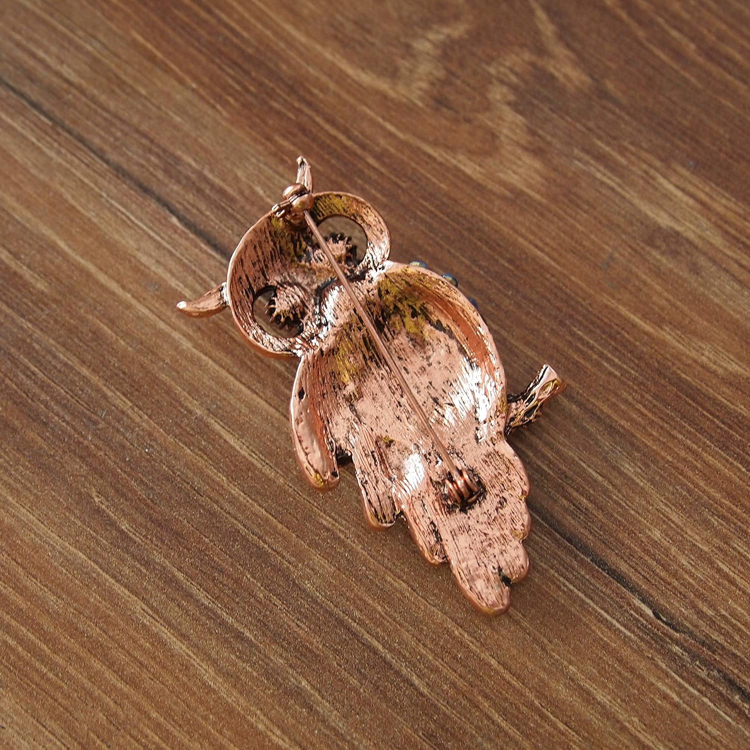 Seraphis Brown Owl Brooch Rhinestone Vintage Badge Crystal Pin Brooches for Women Men - Image 3