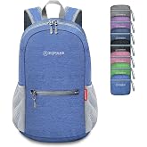 ZOMAKE Lightweight Packable Backpack, 10L Small Foldable Daypack for Hiking | Water Resistant Collapsible Backpacks for Women Men, Everyday Carry, Multi Compartment Storage, Adjustable Strap(Dark Blue)