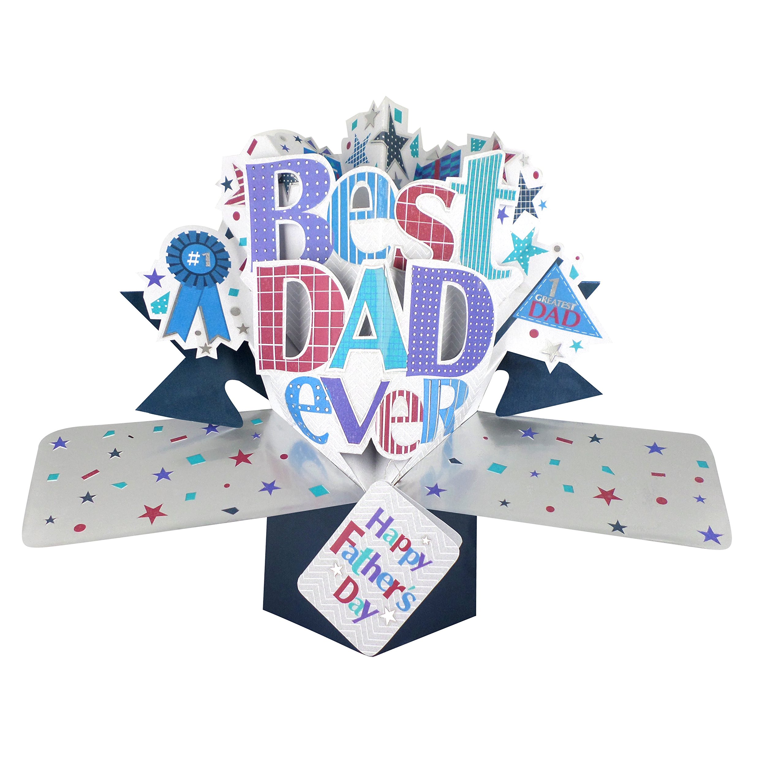 Best Dad Happy Father's Day Pop-Up Greeting Card Second Nature 3D Pop Up Cards