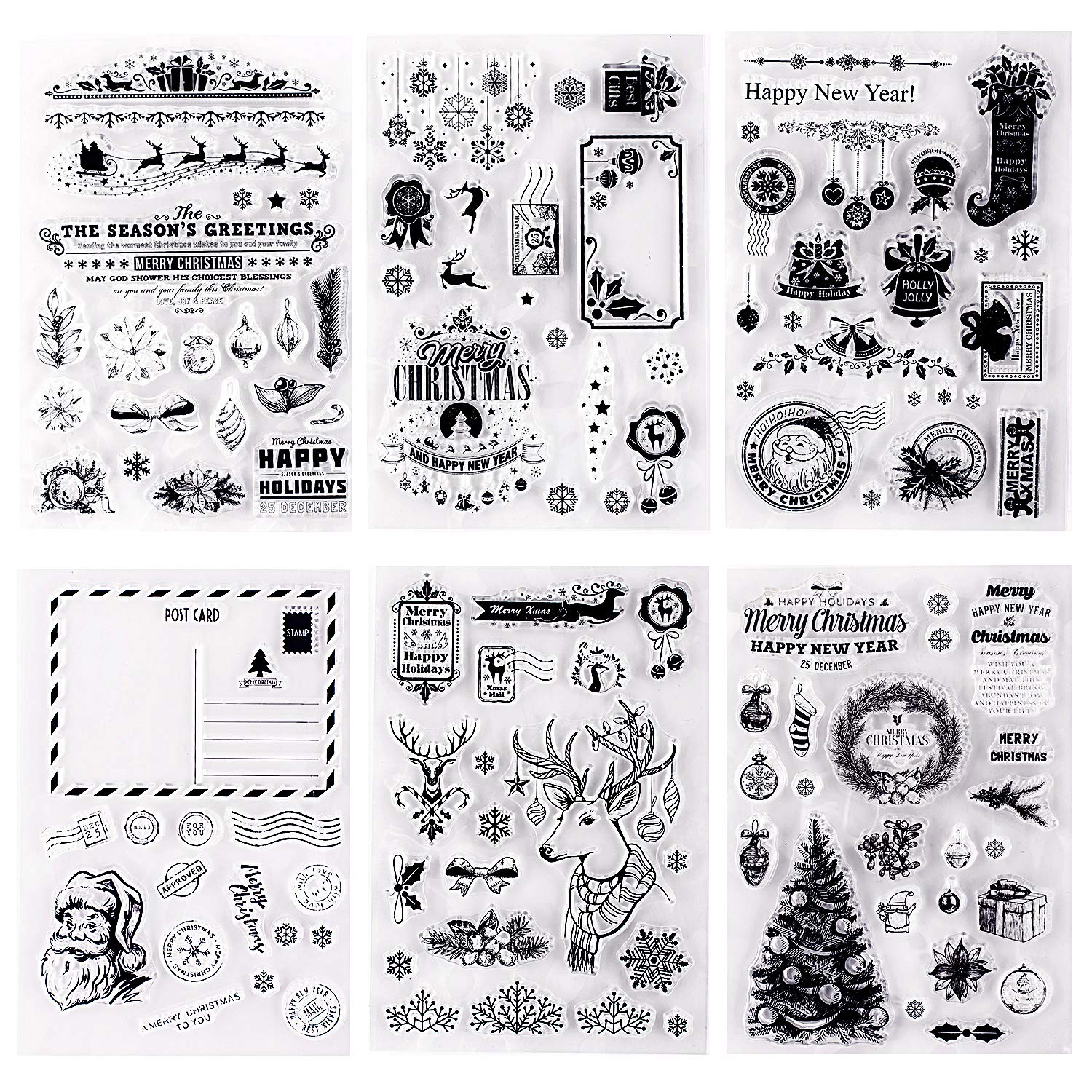 Whaline 6 Sheets Christmas Theme Silicone Clear Stamps Seal Blocks For Card Making Scrapbooking Decoration Words Journaling Diy Album Buy Online In Aruba At Aruba Desertcart Com Productid 162795655