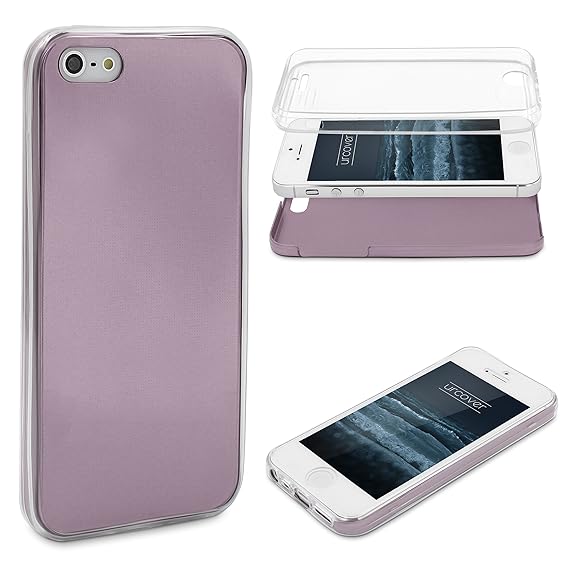 Urcover Metalloptik 360 Grad Hülle kompatibel mit Apple iPhone 5/5s/SE | TPU in Rose Gold | Ultra Slim Zubehör Tasche Case Ha