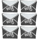Batorkpl Cheer Makeup Bag Cheerleader Cosmetic Bag Cheerleader Gifts Cheerleading Gift for Women Her Cheer Team 6Pcs (Silver)