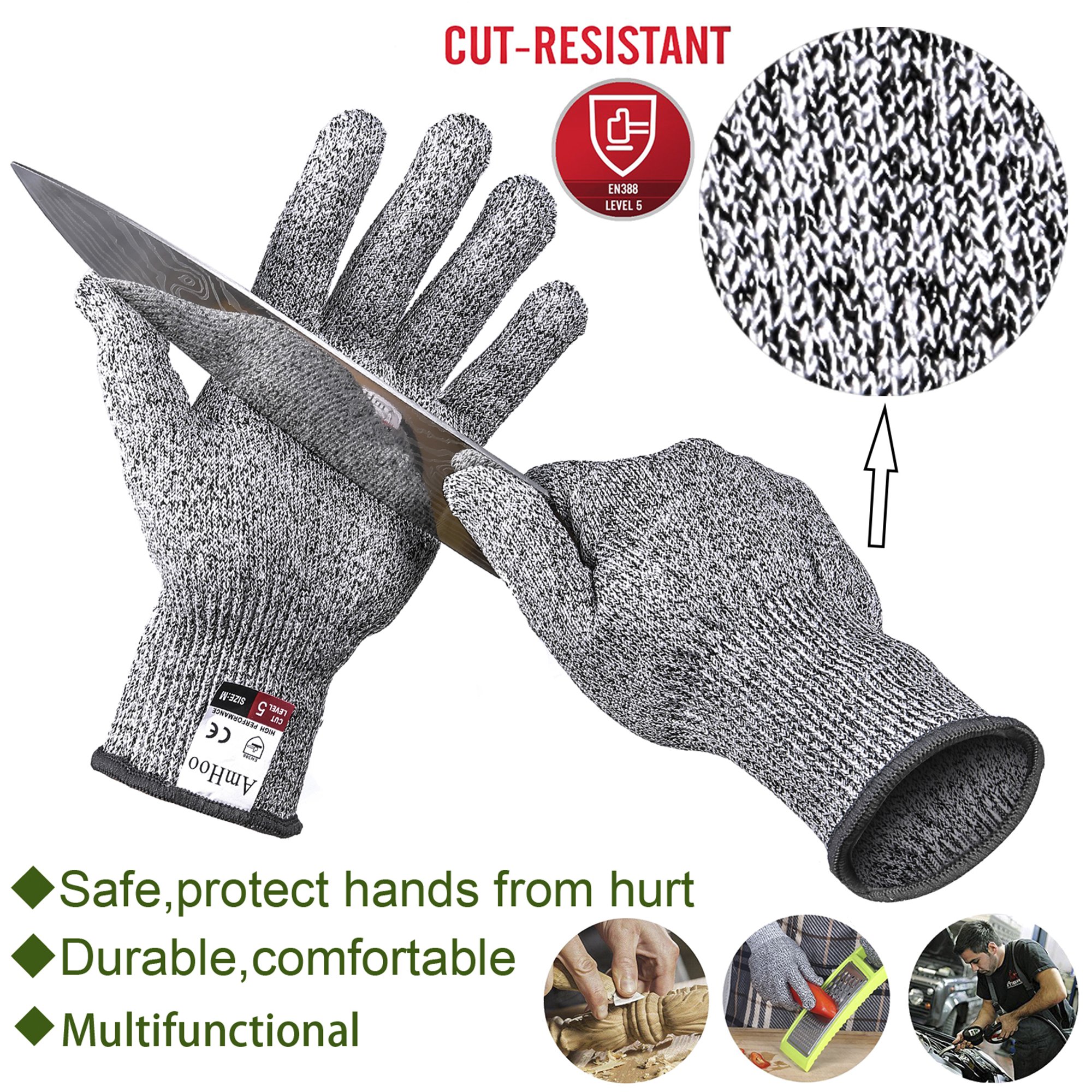 Oyster Knife Shucker Cut Resistant Glove Set Level 5 Protection