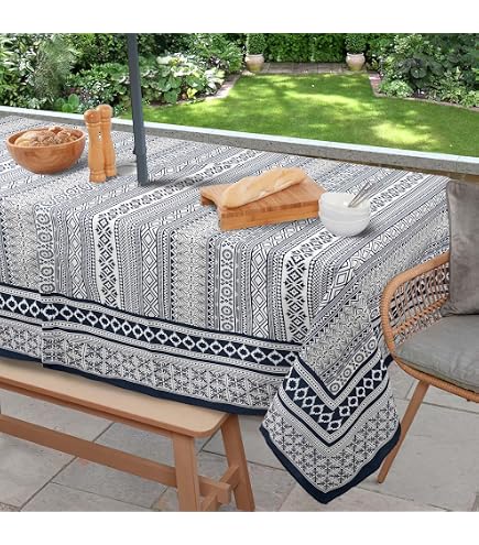 amazon rectangular patio table cover with umbrella hole Amazon.com : Virtumob Outdoor Tablecloth with Umbrella Hole and Zipper, Rectangle  Patio Table Covers for Spring/Summer, Machine Washable Outdoor Picnic Table  Cloth (Boho, 60