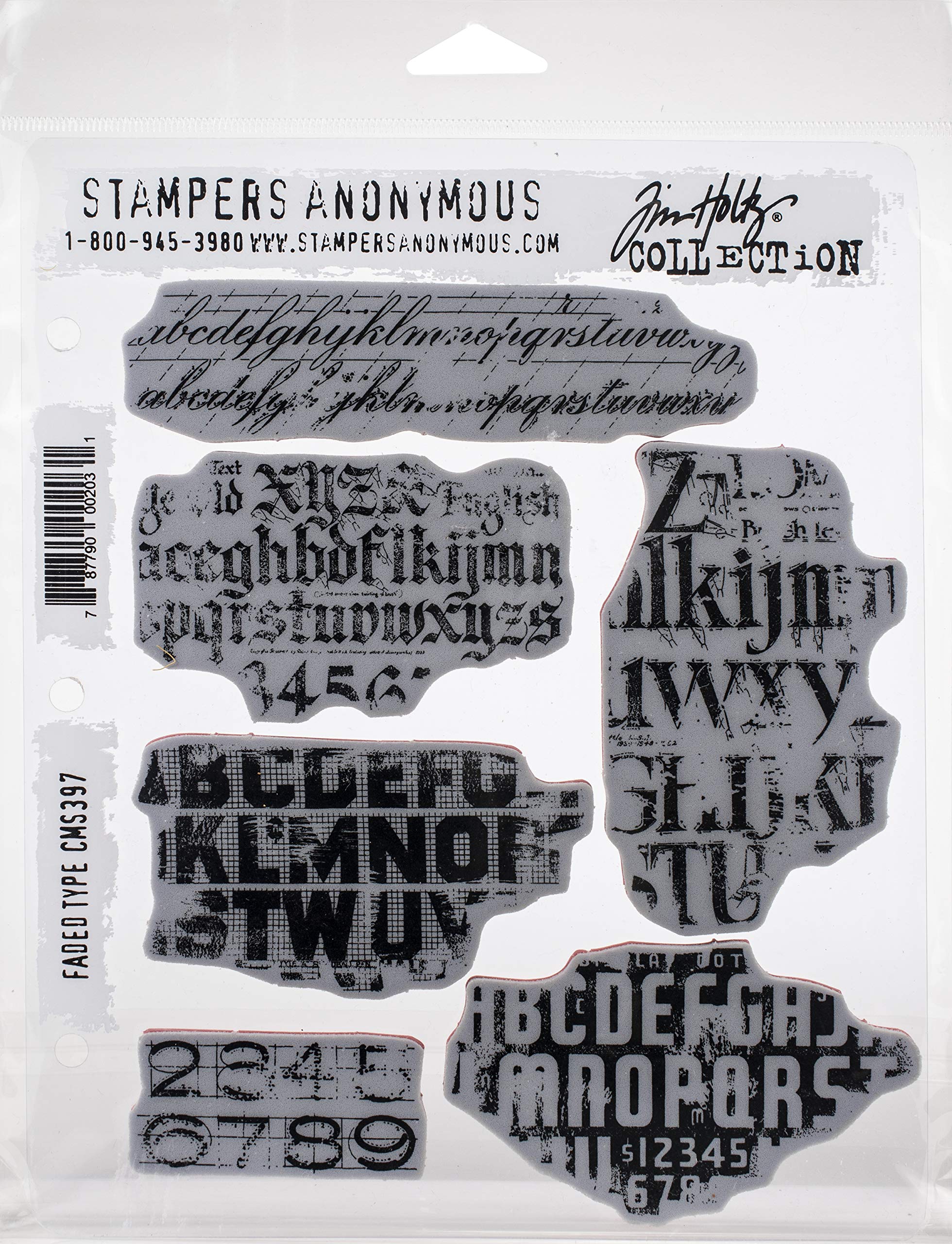 Cling RBBR Stamp Set Faded Type