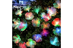 JJGoo 2 Pack Solar Garden Lights, Solar Flower Swaying Light for Outside, New Upgraded Outdoor Waterproof Light for Garden Patio Yard Front Porch Decor