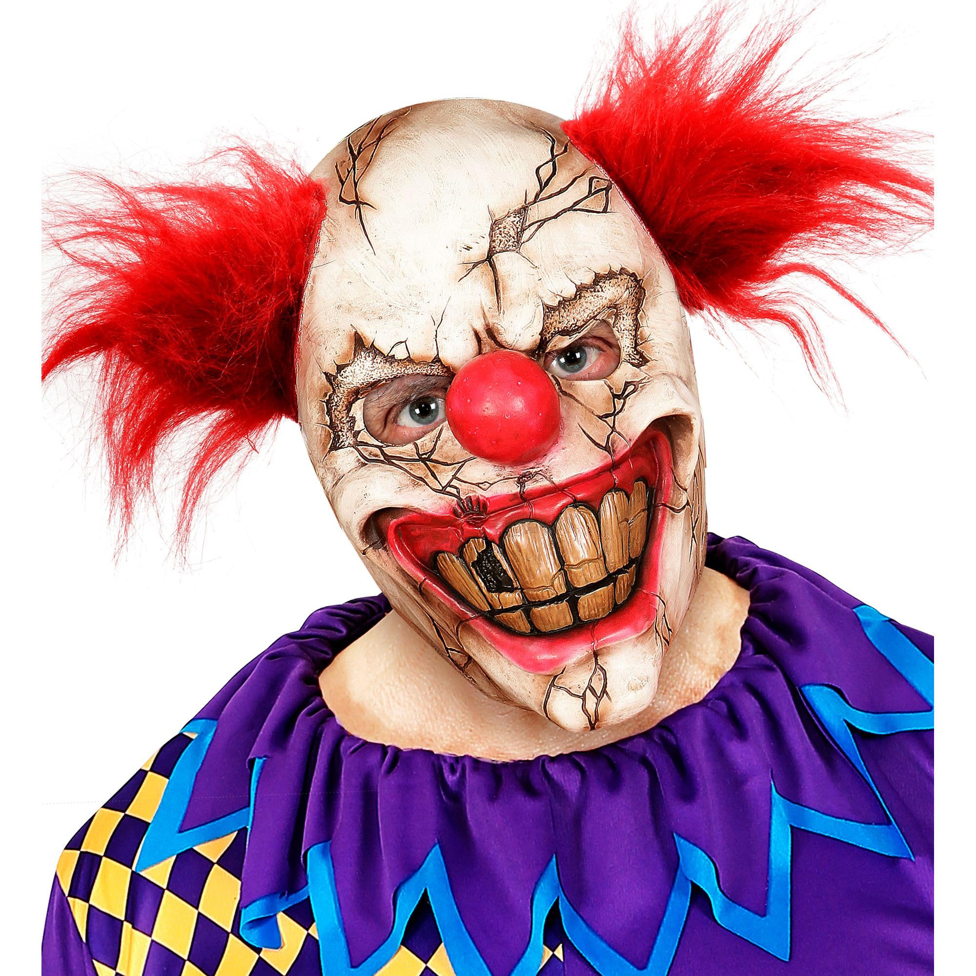 Widmann Half Face Mask Killer Clown with Hair Carnival Halloween Party Costumes