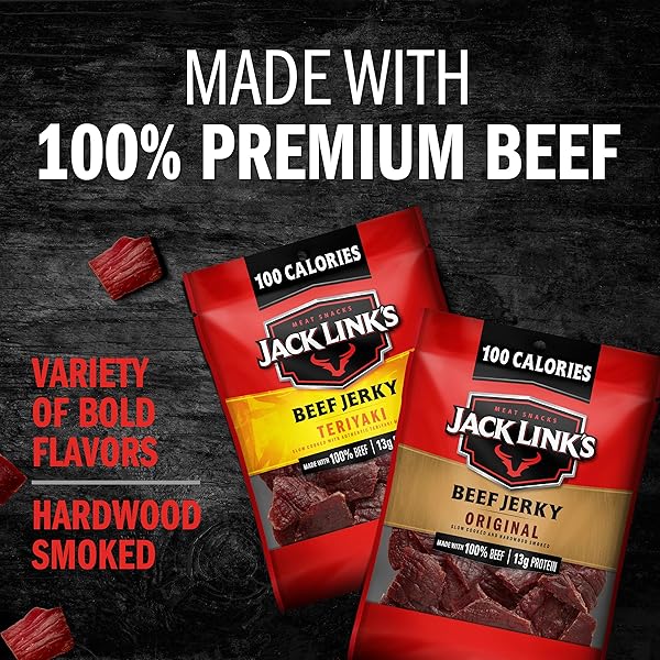 JACK LINK’S BEEF JERKY VARIETY PACK – ORIGINAL AND TERIYAKI – (9 PACK) 1.25 OZ BAG – READY TO EAT PROTEIN SNACKS – 13G PROTEIN PER SERVING – MADE WITH 100% REAL BEEF