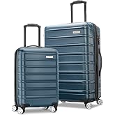 Samsonite Omni 2 Hardside 2 Piece Set - Includes Carry-On &amp; Medium Checked Suitcases - 360&deg; Dual Spinner Wheels - Integrated TSA Lock &amp; Expansion - Amazon Exclusive -Nova Teal